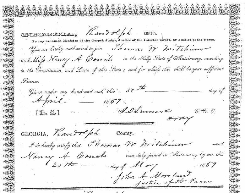 Georgia marriage certificates